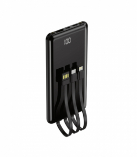 Setty power bank 10000 mAh z kablami PB-WK-101 czarny TFO GSM171209