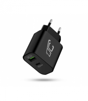 Ładowarka sieciowa QC3.0 PD 3A/QC USB 3A 20W czarna LTC LTC LXQC23