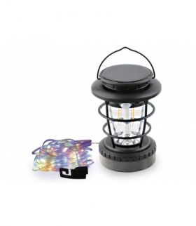 LAMPA SOLARNA LATARNIA FILAMENT+ GIRLANDA RGB 10m USB-C LTC LXLL57