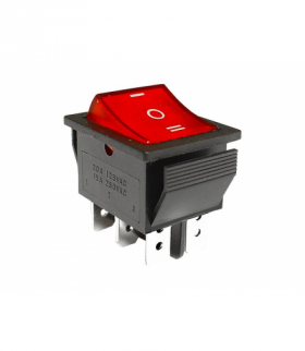 Przełącznik on-off-on, czerwony, duży. LAMEX LX203-4C