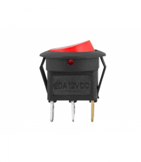 Przełącznik SW-01DC 12V, podświetlany czerwony. LAMEX LX3076C