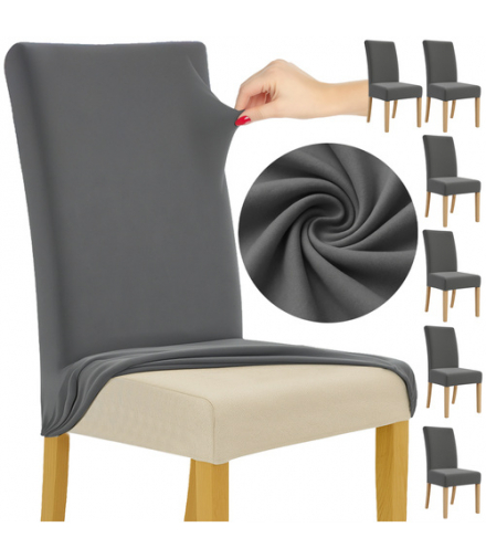 Pokrowce na krzesła 6 szt. ciemnoszare Ruhhy 25990 18286