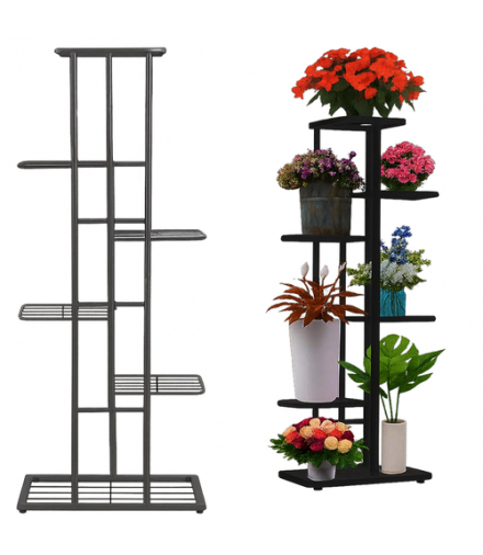 Kwietnik stojący metalowy w stylu loft wysoki 6-poziomowy, 106cm Ruhhy 26040 18315