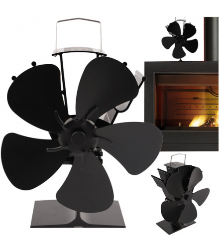 Wentylator kominkowy zasilany ciepłem, termoelektryczny, wiatrak bez prądu, 5-łopatkowy Kaminer 26206 18330