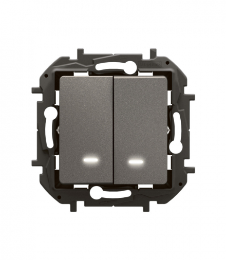 NOWE NILOE - ŁĄCZNIK ŚWIECZNIKOWY PODŚWIETLANY 10 AX STALOWY LEGRAND NP2121MG