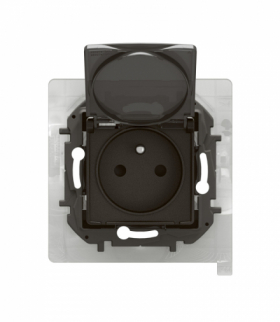 NOWE NILOE - GN 2P+Z Z PRZESŁONĄ IP44 ZACISKI AUTOMATYCZNE 16A-250V~ CZARNE LEGRAND NP3108BK