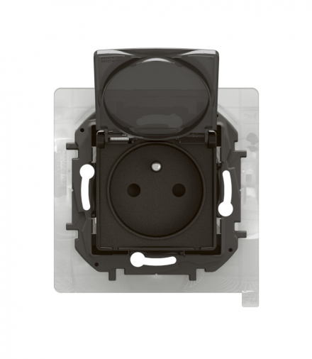 NOWE NILOE - GN 2P+Z Z PRZESŁONĄ IP44 ZACISKI AUTOMATYCZNE 16A-250V~ CZARNE LEGRAND NP3108BK