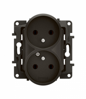 NOWE NILOE - GNIAZDO 2X2P+Z, ZACISKI ŚRUBOWE 16 A - 250 V~ CZARNE LEGRAND NP3111BK