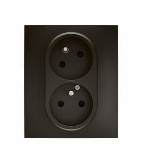 NOWE NILOE - Gniazdo standard czeski 2x2P+Z z przesłoną, zaciski śrubowe - komplet 16A-250V~ CZARNE LEGRAND NP3114BK