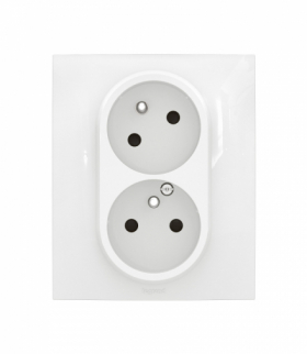 NOWE NILOE - Gniazdo standard czeski 2x2P+Z z przesłoną, zaciski śrubowe - komplet 16A-250V~ BIAŁE LEGRAND NP3114WH