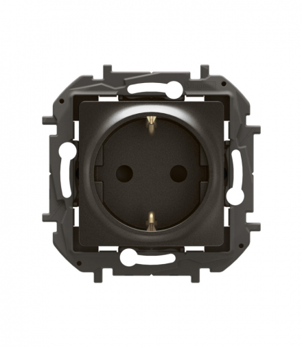 NOWE NILOE - GN SCHUKO 2P+Z PRZESŁONA ZACISKI AUTOMATYCZNE 16A - 250V~ CZARNE LEGRAND NP3120BK