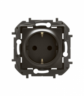 NOWE NILOE - GNIAZDO SCHUKO 2P+Z ZACISKI ŚRUBOWE 16A - 250 V~ CZARNE LEGRAND NP3121BK