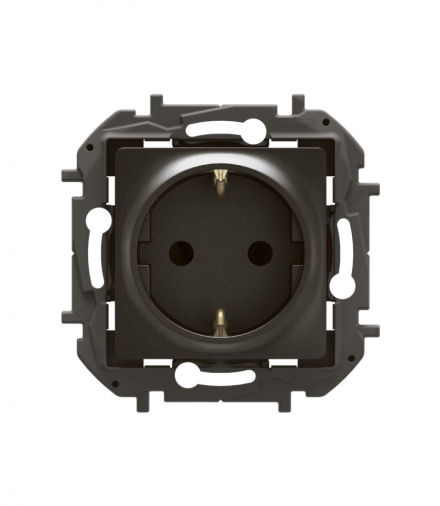 NOWE NILOE - GNIAZDO SCHUKO 2P+Z ZACISKI ŚRUBOWE 16A - 250 V~ CZARNE LEGRAND NP3121BK