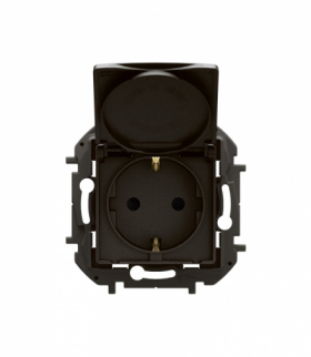 NOWE NILOE - GN SCH 2P+Z Z PRZESŁONĄ I KLAPKĄ ZAC ŚRUBOWE 16A - 250 V~ CZARNE LEGRAND NP3129BK
