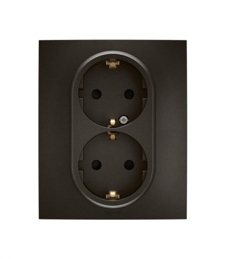 NOWE NILOE - GN SCH 2X2P+Z MONOBLOK Z PRZESŁONĄ ZAC AUTO 16A - 250V~ CZARNE LEGRAND NP3130BK