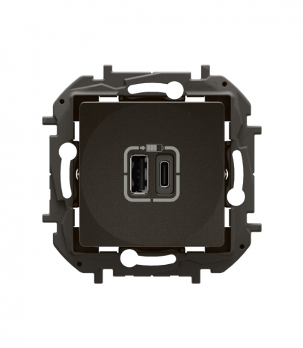 NOWE NILOE - GNIAZDO 2 X USB TYP A+C - 3 A CZARNE LEGRAND NP3403BK