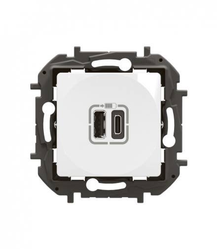 NOWE NILOE - GNIAZDO 2 X USB TYP A+C - 3 A BIAŁE LEGRAND NP3403WH