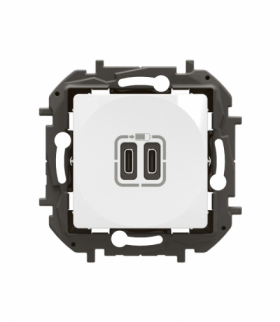 NOWE NILOE - GNIAZDO 2 X USB TYP C+C - 3 A BIAŁE LEGRAND NP3404WH