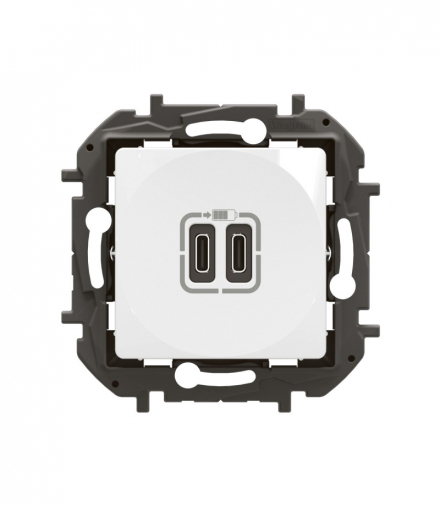 NOWE NILOE - GNIAZDO 2 X USB TYP C+C - 3 A BIAŁE LEGRAND NP3404WH