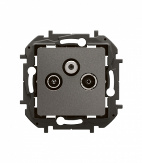 NOWE NILOE - GNIAZDO TV-RD-SAT PRZELOTOWE 14 DB STALOWE LEGRAND NP4105MG