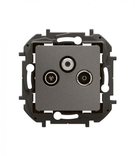 NOWE NILOE - GNIAZDO TV-RD-SAT PRZELOTOWE 14 DB STALOWE LEGRAND NP4105MG