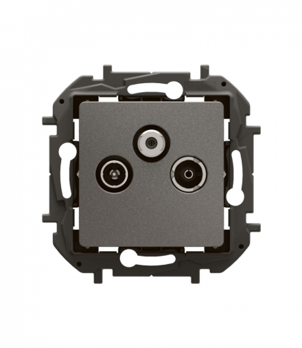 NOWE NILOE - GNIAZDO TV-RD-SAT ZAKOŃCZENIOWE 10 DB STALOWE LEGRAND NP4107MG