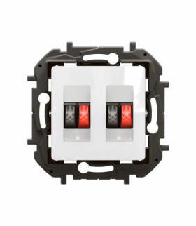 NOWE NILOE - GNIAZDO GŁOŚNIKOWE PODWÓJNE BIAŁE LEGRAND NP4411WH