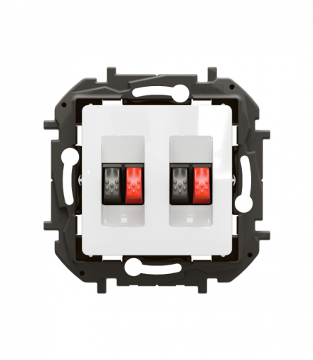 NOWE NILOE - GNIAZDO GŁOŚNIKOWE PODWÓJNE BIAŁE LEGRAND NP4411WH