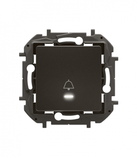 NOWE NILOE - PRZYCISK POJEDYNCZY PODŚWIETLANY Z SYMBOLEM DZWONKA 6 A CZARNY LEGRAND NP2311BK