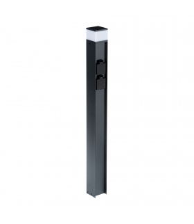 Oprawa ogrodowa z wymiennym źródłem światła i podwójnym gniazdem zasilającym Schuko DASTEN 80 S SO B antracyt G9 Kanlux 38771