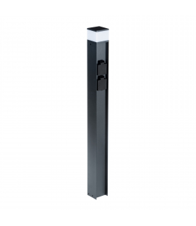 Oprawa ogrodowa z wymiennym źródłem światła i podwójnym gniazdem zasilającym DASTEN 80 F SO B antracyt G9 Kanlux 38767