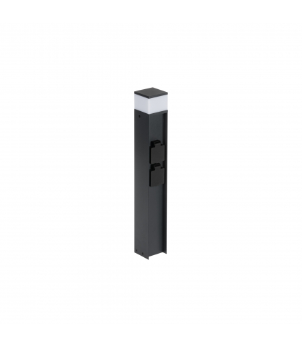 Oprawa ogrodowa z wymiennym źródłem światła i podwójnym gniazdem zasilającym DASTEN 50 F SO B antracyt G9 Kanlux 38765