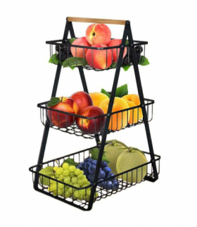 Metalowy kosz kuchenny na owoce, warzywa itp. 3 poziomy ATL DA78A