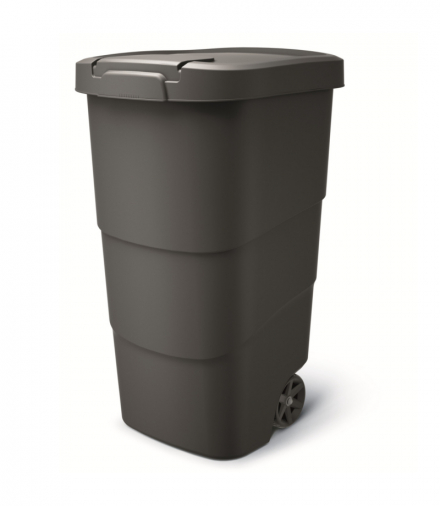 Kosz ogrodowy WHEELER 110L, czarny recykling Prosperplast CEN-80985