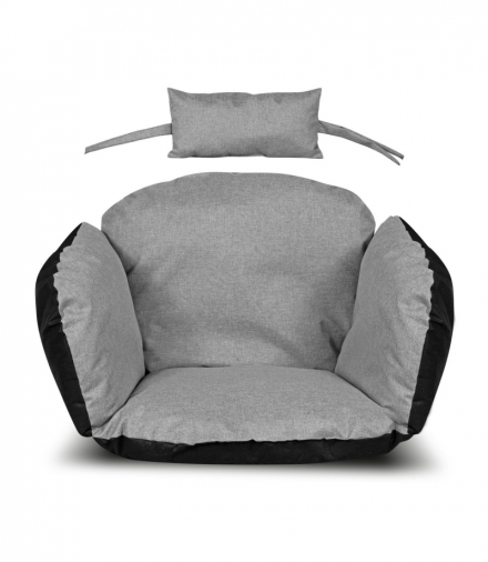 Poduszka ogrodowa szara bocianie gniazdo 112x113cm z zagłówikiem AIO CEN-83312