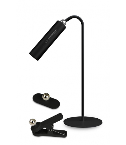 3W1 Lampka biurkowa LED Agena, ładowalna, USB-C, czarna Esperanza ESP-ELD118K