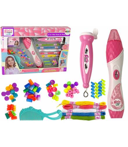 Zestaw Do Zaplatania Włosów 2w1 Koraliki LEAN TOYS 15768