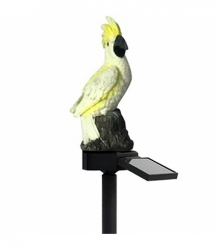 Niecodzienna, solarna lampa ogrodowa LED w kształcie papugi kakadu, 6-8 godzin ciągłej pracy, 42cm ATL ZD50S