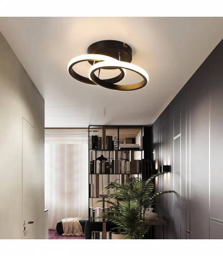 Lampa żyrandol, plafon LED 20W, neutralna biel 4000K, czarna ATL ZD110