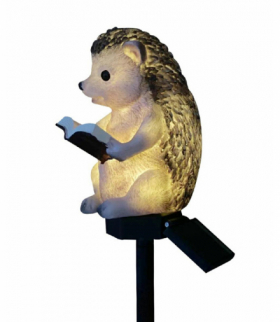 Niecodzienna, solarna lampa ogrodowa LED w kształcie jeża czytającego książkę, 6-8 godzin ciągłej pracy, 44cm ATL ZD50N