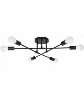 Lampa sufitowa wisząca Loft 6 ramion, czarna ATL ZD74N