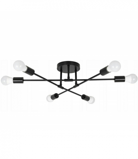 Lampa sufitowa wisząca Loft 6 ramion, czarna ATL ZD74N