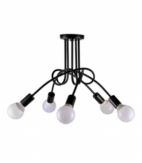 Nowoczesna lampa, żyrandol 5 ramion, E27, czarny ATL ZD74A