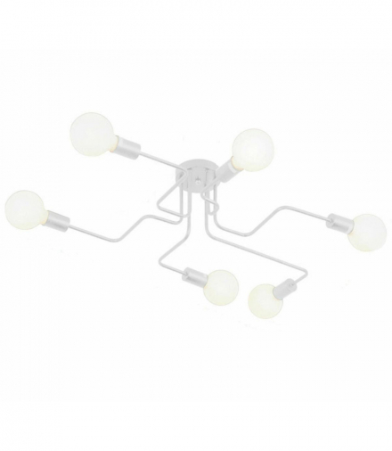 Lampa sufitowa, 6 ramion E27, biała ATL ZD74K