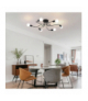 Lampa sufitowa, 6 ramion E27, czarna ATL ZD74F