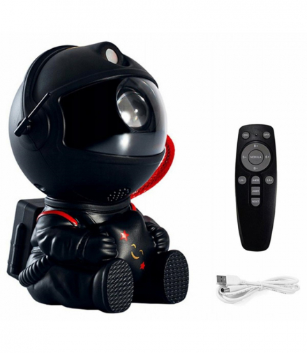 Projektor astronauta gwiazda, 5W, USB czarny ATL AK235C