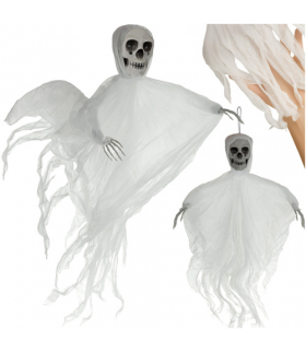 Szkielet wiszący dekoracja kościotrup ozdoba wisząca duch duży 70cm efektowna ozdoba na Halloween, biały Ruhhy 26124 18379
