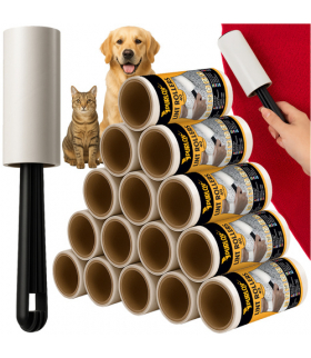 Rolka do czyszczenia ubrań włosów sierści silny klej rolki 15szt 600 listków Purlov 25747 18372