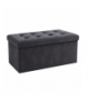 Pufa ze schowkiem składana, wodoodporna, siedzisko do siedzenia, puf, skrzynia otwierana XXL 76x38x38cm, szara z weluru Ruhhy 26130 18320