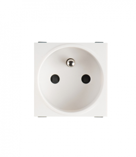 Gniazdo zasilające 45x45 francuskie z ochroną styków BIURO 04-1250-102 bi biały Kanlux 25323